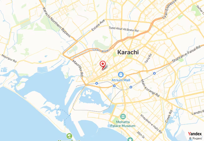 Qibla Map for Karachi