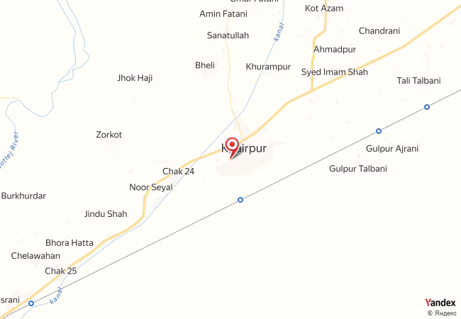 Qibla Map for Khairpur Tamewah