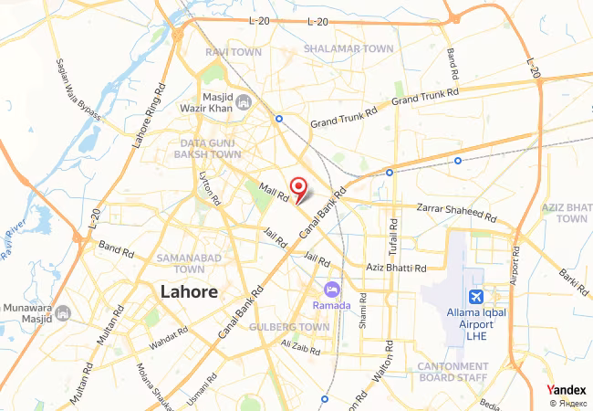 Qibla Map for Lahore