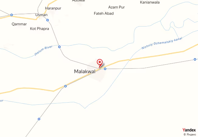 Qibla Map for Malakwal