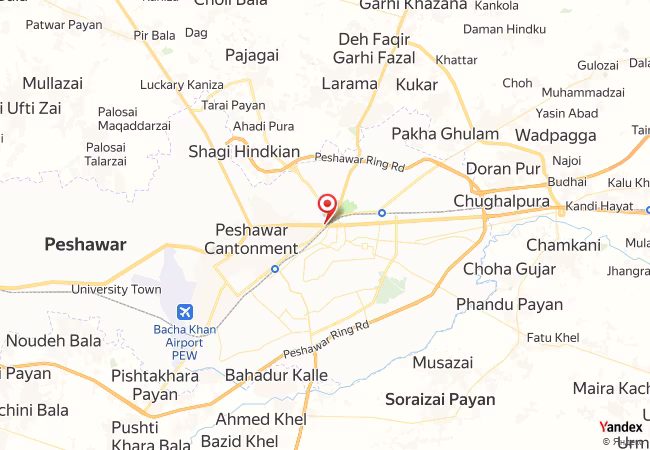 Qibla Map for Peshawar