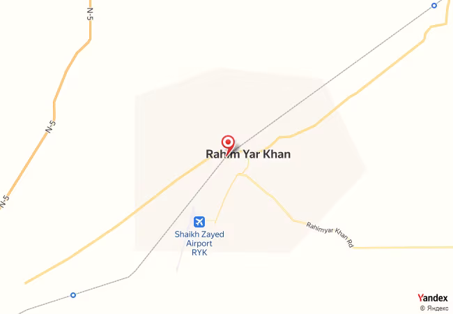 Qibla Map for Rahimyar Khan