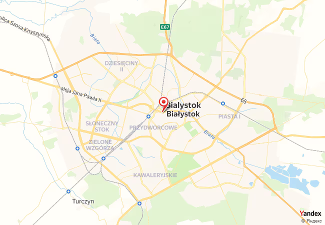 Qibla Map for Bialystok