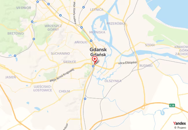 Qibla Map for Gdansk