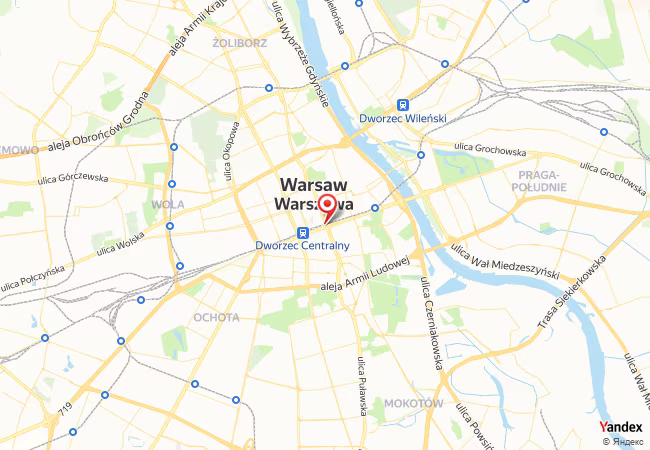 Qibla Map for Warsaw