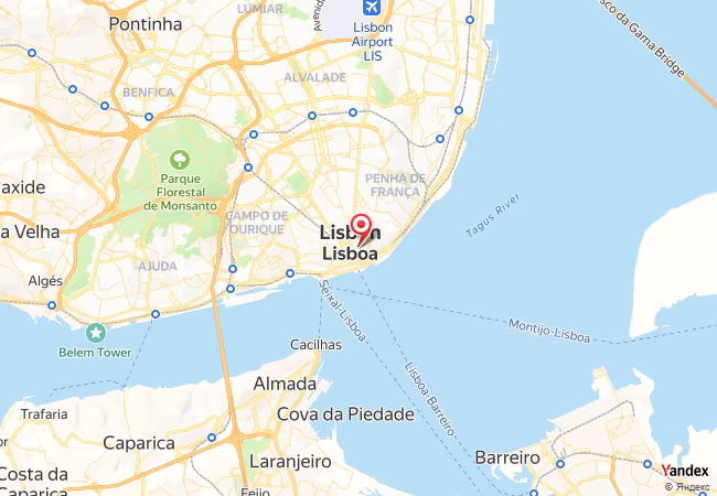 Qibla Map for Lisbon