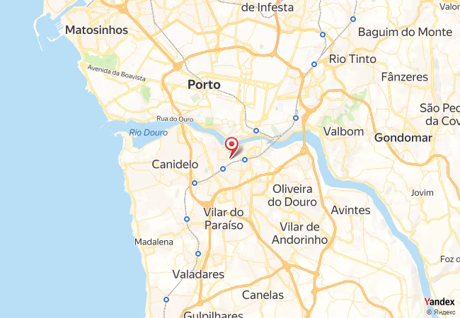 Qibla Map for Vila Nova de Gaia