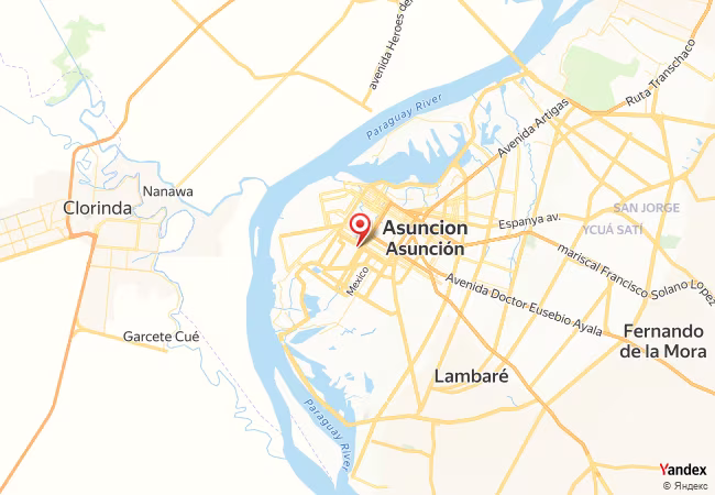 Qibla Map for Asuncion