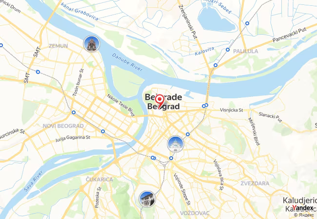 Qibla Map for Belgrade