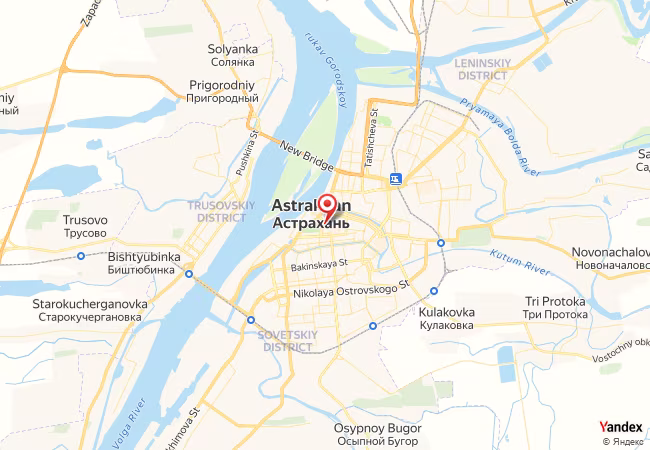 Qibla Map for Astrakhan