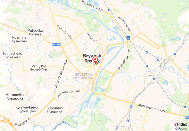 Qibla Map for Bryansk