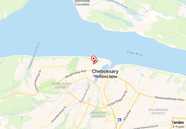 Qibla Map for Cheboksary