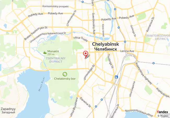 Qibla Map for Chelyabinsk