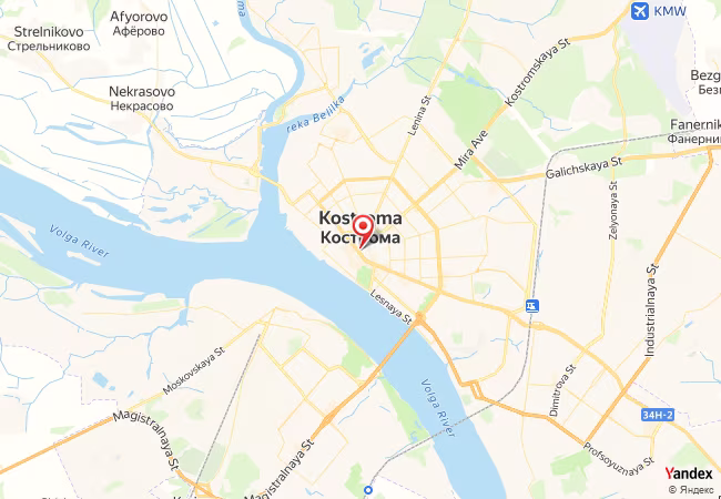 Qibla Map for Kostroma