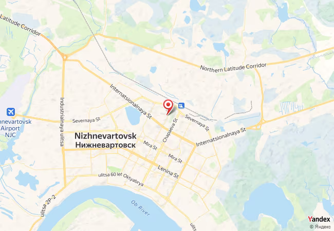 Qibla Map for Nizhnevartovsk