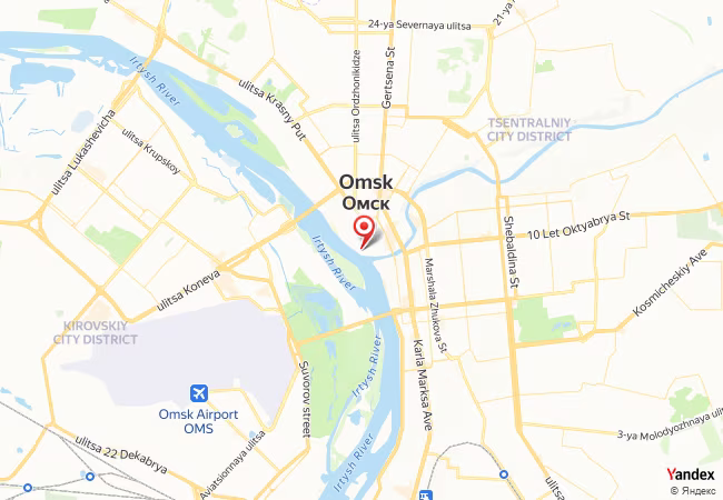 Qibla Map for Omsk