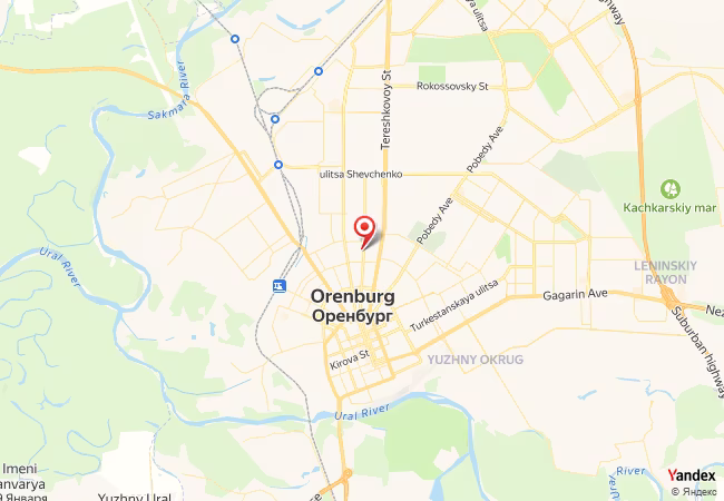 Qibla Map for Orenburg