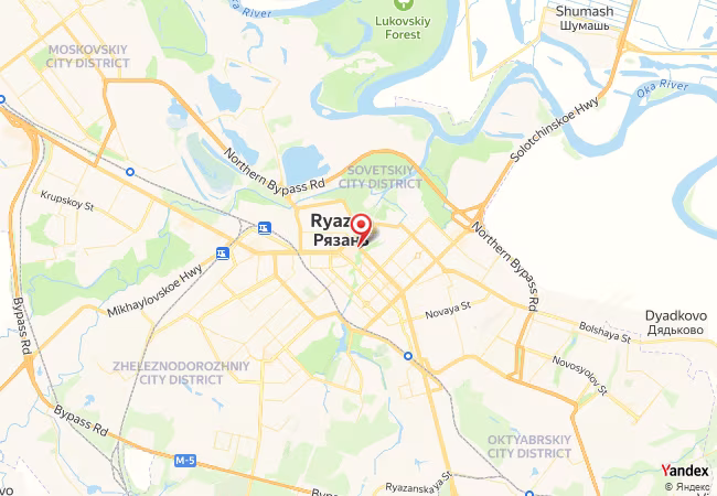 Qibla Map for Ryazan