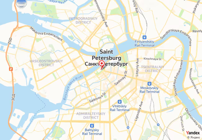 Qibla Map for Saint Petersburg