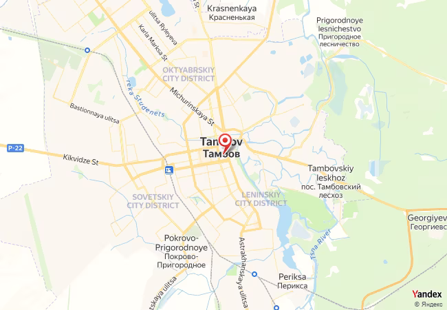 Qibla Map for Tambov