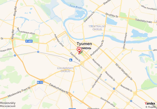 Qibla Map for Tyumen