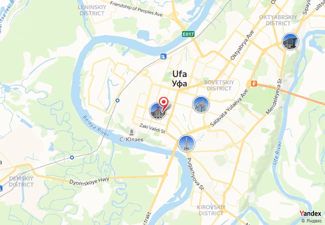 Qibla Map for Ufa