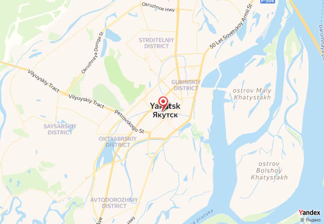 Qibla Map for Yakutsk