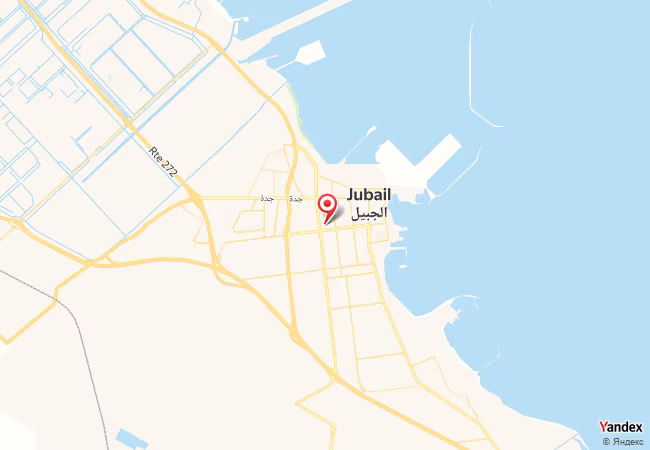 Qibla Map for Al Jubayl