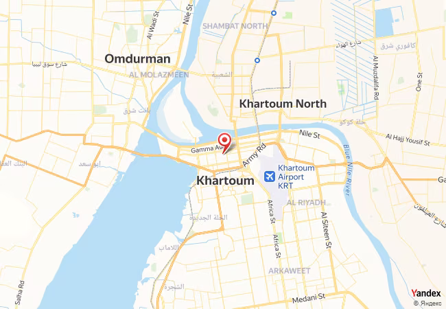 Qibla Map for Khartoum