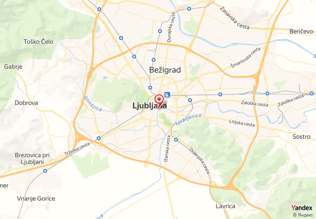 Qibla Map for Ljubljana