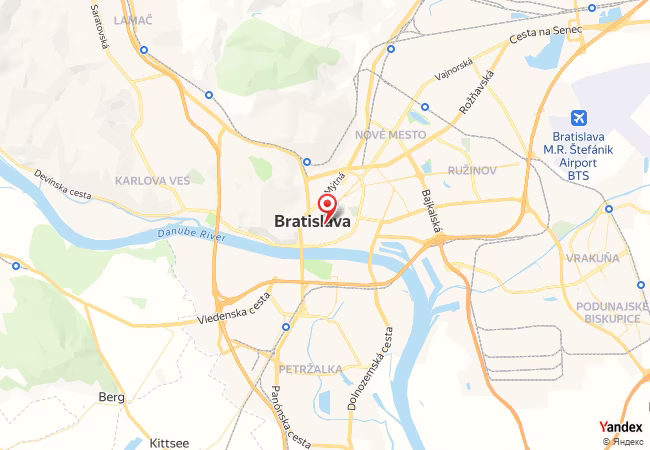 Qibla Map for Bratislava
