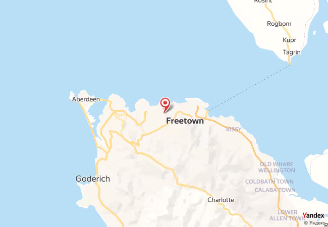 Qibla Map for Freetown