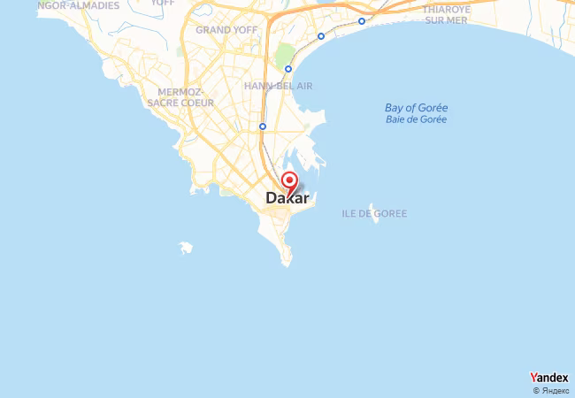 Qibla Map for Dakar