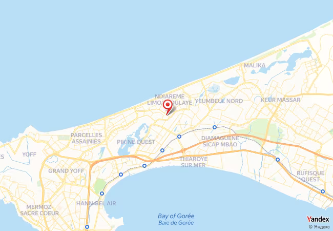 Qibla Map for Guediawaye