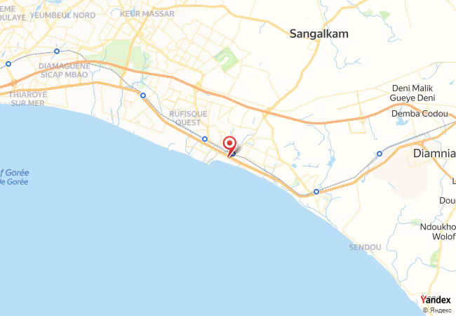 Qibla Map for Rufisque