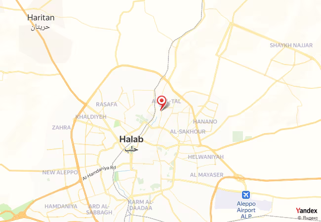 Qibla Map for Aleppo