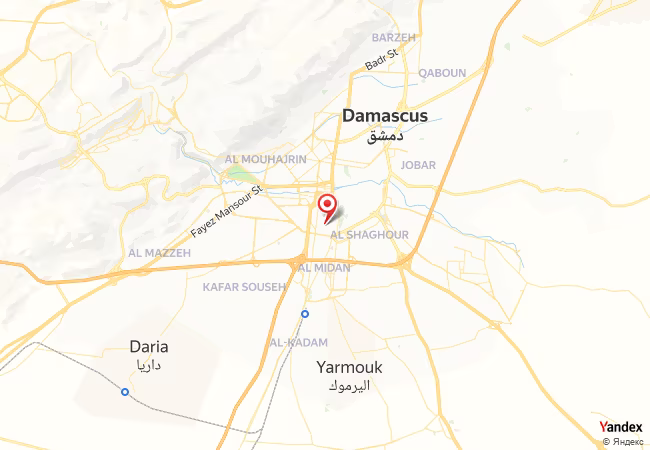 Qibla Map for Damascus