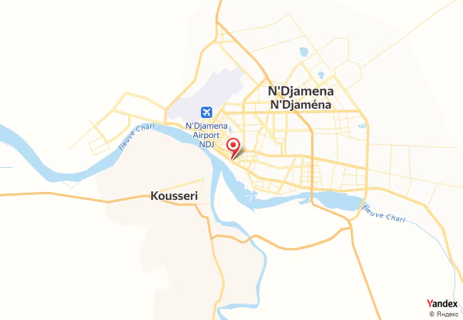 Qibla Map for N'Djamena