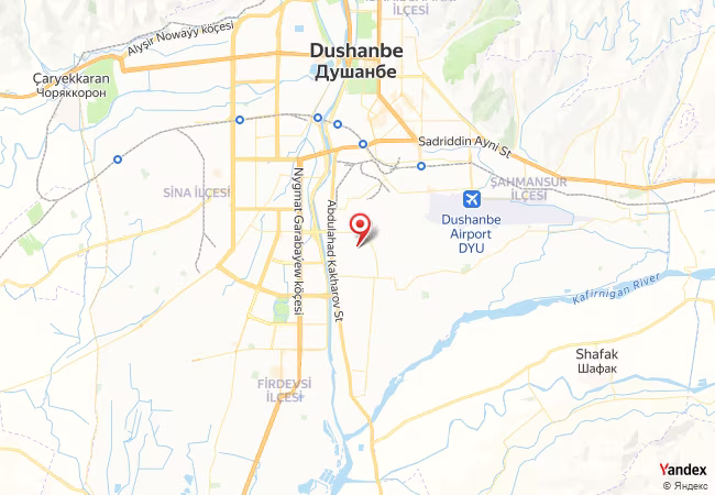 Qibla Map for Dushanbe