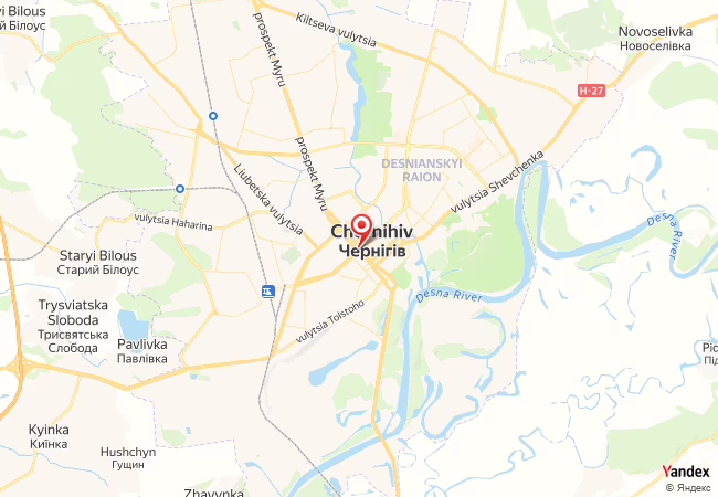 Qibla Map for Chernihiv