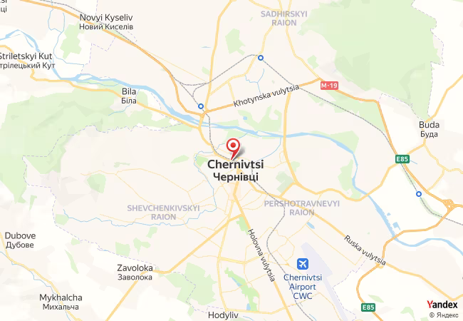 Qibla Map for Chernivtsi