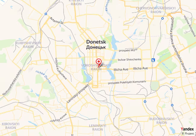 Qibla Map for Donetsk