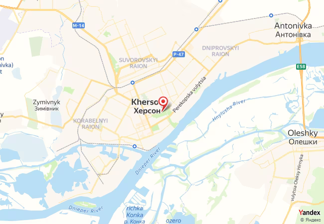 Qibla Map for Kherson