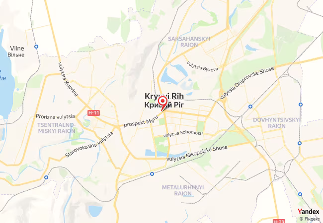 Qibla Map for Kryvyi Rih