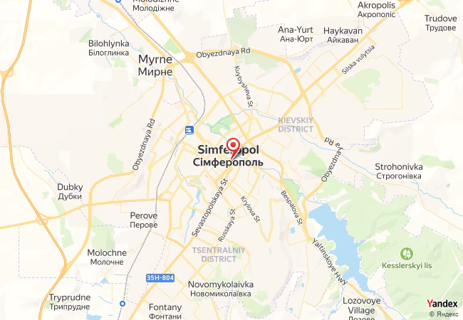 Qibla Map for Simferopol