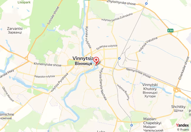 Qibla Map for Vinnytsia