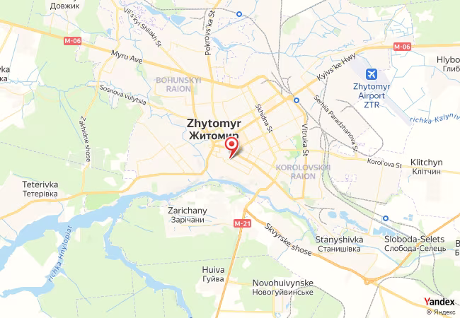 Qibla Map for Zhytomyr