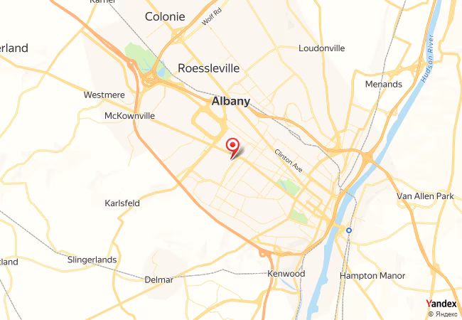 Qibla Map for Albany