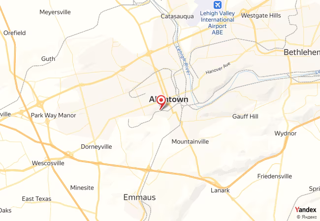 Qibla Map for Allentown