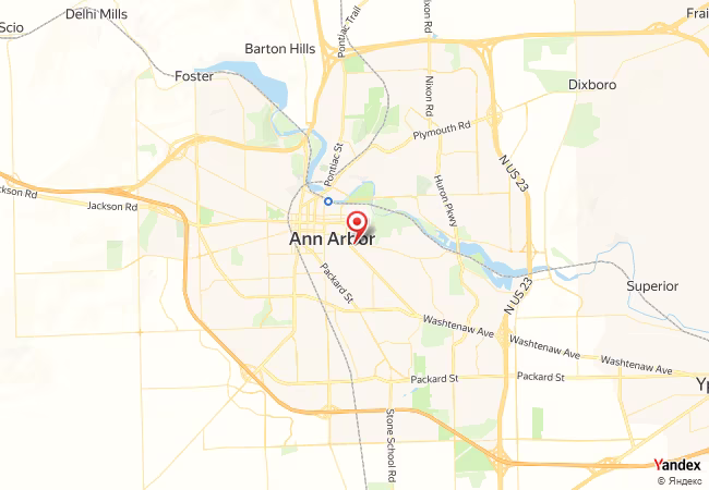 Qibla Map for Ann Arbor